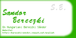 sandor bereczki business card